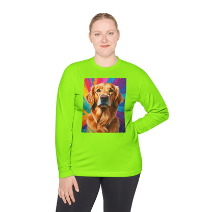 Pup Art Canvas Sport Long Sleeve Tee (Golden Retriever)