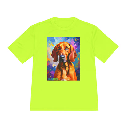 Pup Art Canvas Unisex Moisture Wicking Tee (Redbone Coonhound)
