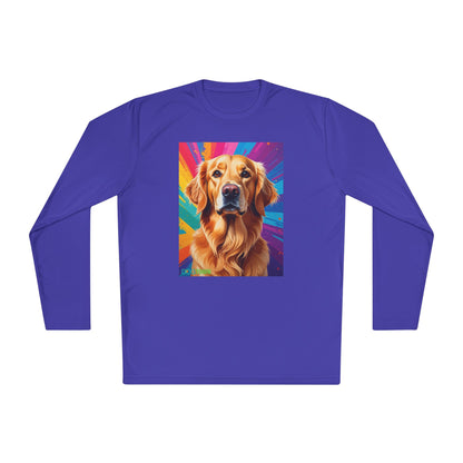 Pup Art Canvas Sport Long Sleeve Tee (Golden Retriever)