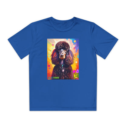 Pup Art Canvas - Kid's Sport Short Sleeve Tee (Standard Poodle)