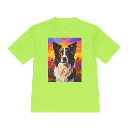 Pup Art Canvas Unisex Moisture Wicking Tee (Border Collie)