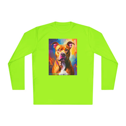 Pup Art Canvas Sport Long Sleeve Tee (Pit Bull)
