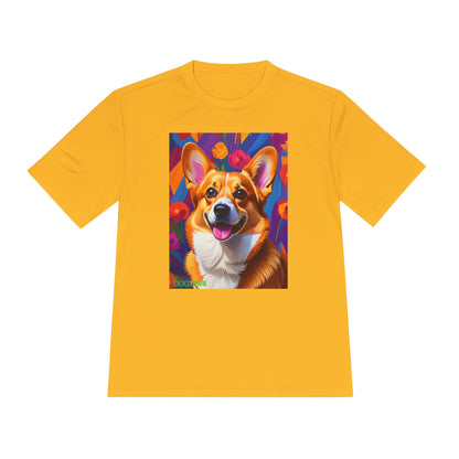 Pup Art Canvas Unisex Moisture Wicking Tee (Corgi)