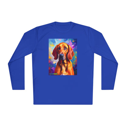 Pup Art Canvas Sport Long Sleeve Tee (Redbone Coonhound)