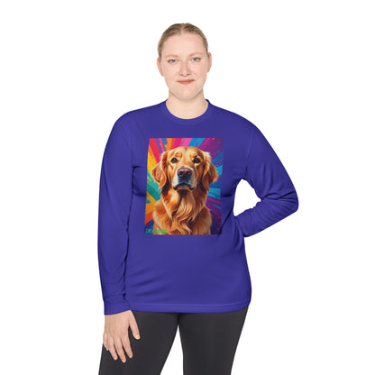 Pup Art Canvas Sport Long Sleeve Tee (Golden Retriever)