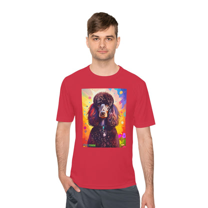 Pup Art Canvas Unisex Moisture Wicking Tee (Poodle Standard)