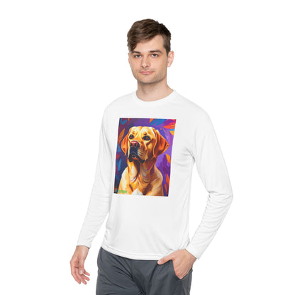 Pup Art Canvas Sport Long Sleeve Tee (Yellow Lab)