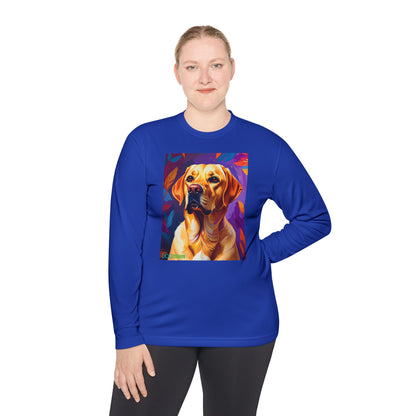 Pup Art Canvas Sport Long Sleeve Tee (Yellow Lab)
