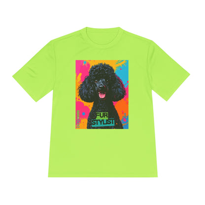 Dogtown Fur Stylist Groomer Short Sleeve Shirt (Colorful with Black Poodle)