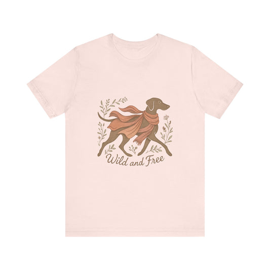 Dogtown Boho Revival "Wild and Free" Unisex Jersey Short Sleeve Tee (Weimaraner)