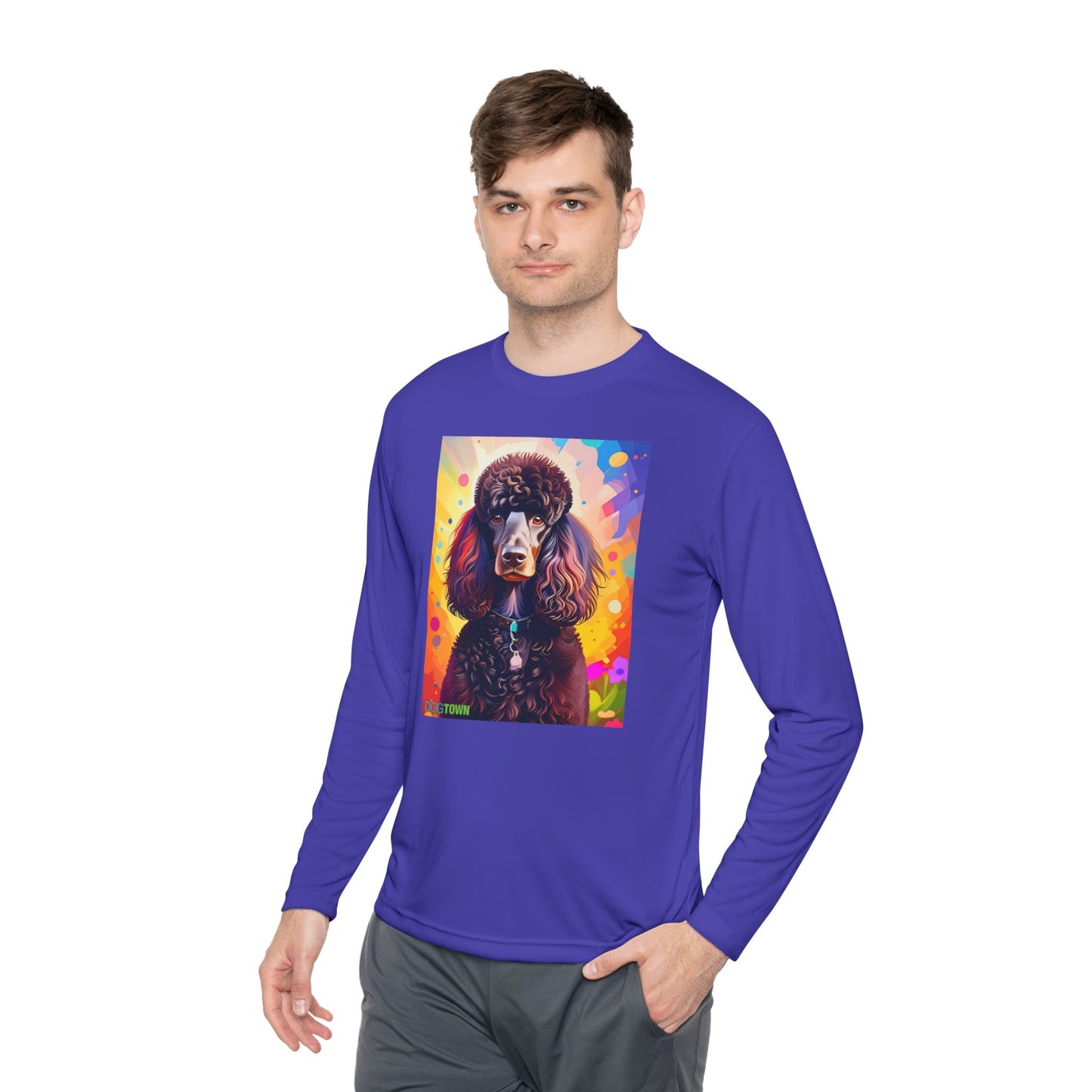 Pup Art Canvas Sport Long Sleeve Tee (Poodle Standard)