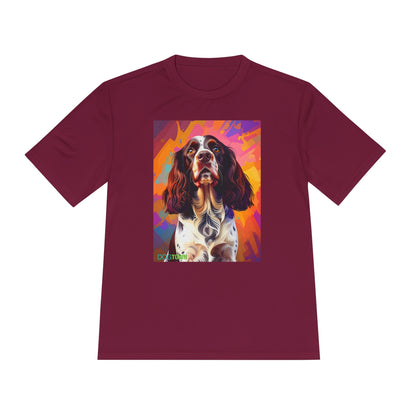 Pup Art Canvas Unisex Moisture Wicking Tee (English Springer Spaniel - 2)