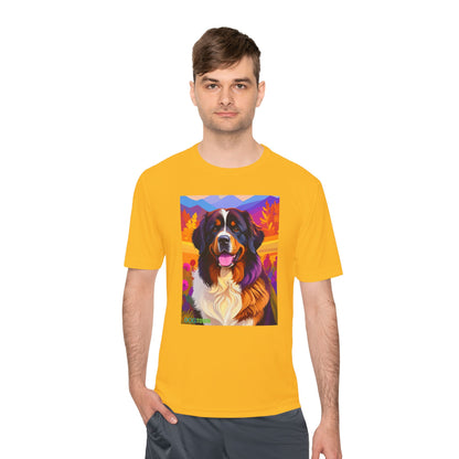 Pup Art Canvas Unisex Moisture Wicking Tee (Bernese Mountain Dog)