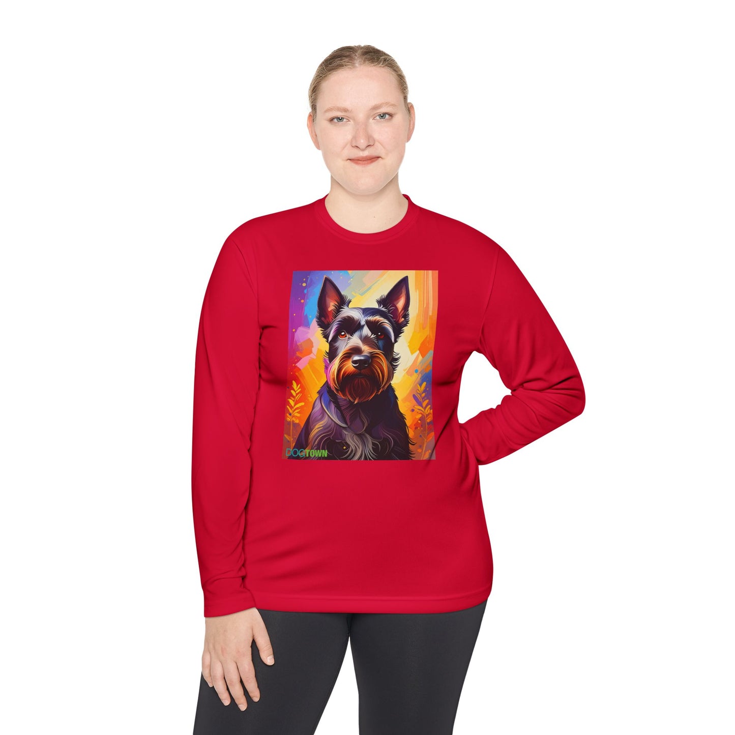 Pup Art Canvas Sport Long Sleeve Tee (Scottish Terrier)