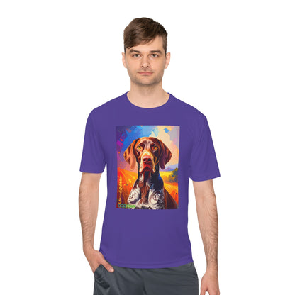Pup Art Canvas Unisex Moisture Wicking Tee (German Shorthaired Pointer)