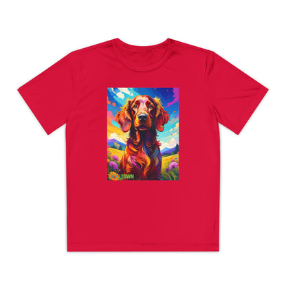 Pup Art Canvas - Kid's Sport Short Sleeve Tee (Irish Setter)