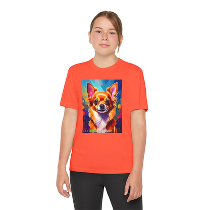 Pup Art Canvas - Kid's Sport Short Sleeve Tee (Chihuauha)