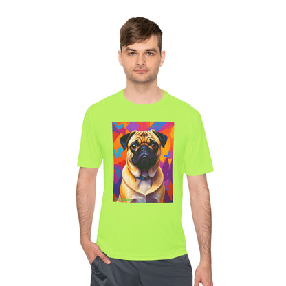 Pup Art Canvas Unisex Moisture Wicking Tee (Pug)