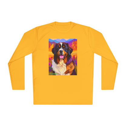 Pup Art Canvas Sport Long Sleeve Tee (Bernese Mountain Dog)