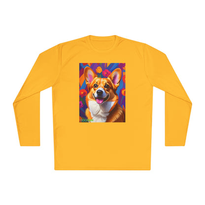 Pup Art Canvas Sport Long Sleeve Tee (Corgi)