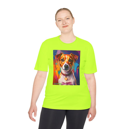 Pup Art Canvas Unisex Moisture Wicking Tee (Jack Russell Terrier)