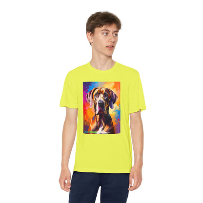 Pup Art Canvas - Kid's Sport Short Sleeve Tee (Great Dane)