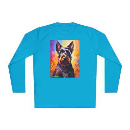 Pup Art Canvas Sport Long Sleeve Tee (Scottish Terrier)