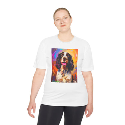 Pup Art Canvas Unisex Moisture Wicking Tee (English Springer Spaniel - 3)