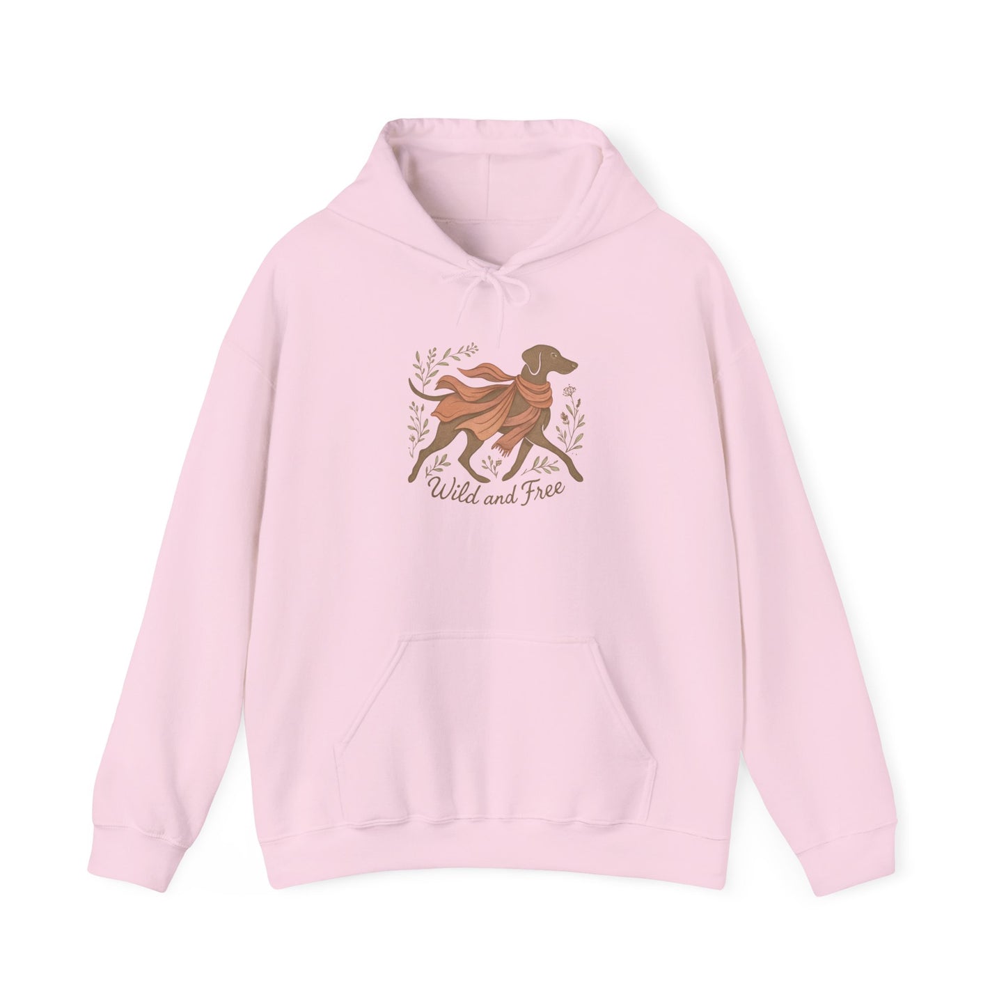 Dogtown Boho Revival "Wild and Free" Unisex Heavy Blend™ Hooded Sweatshirt (Weimaraner)