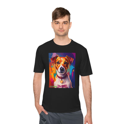 Pup Art Canvas Unisex Moisture Wicking Tee (Jack Russell Terrier)