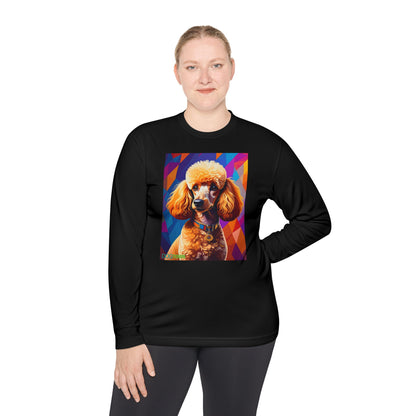 Pup Art Canvas Sport Long Sleeve Tee (Mini Poodle)