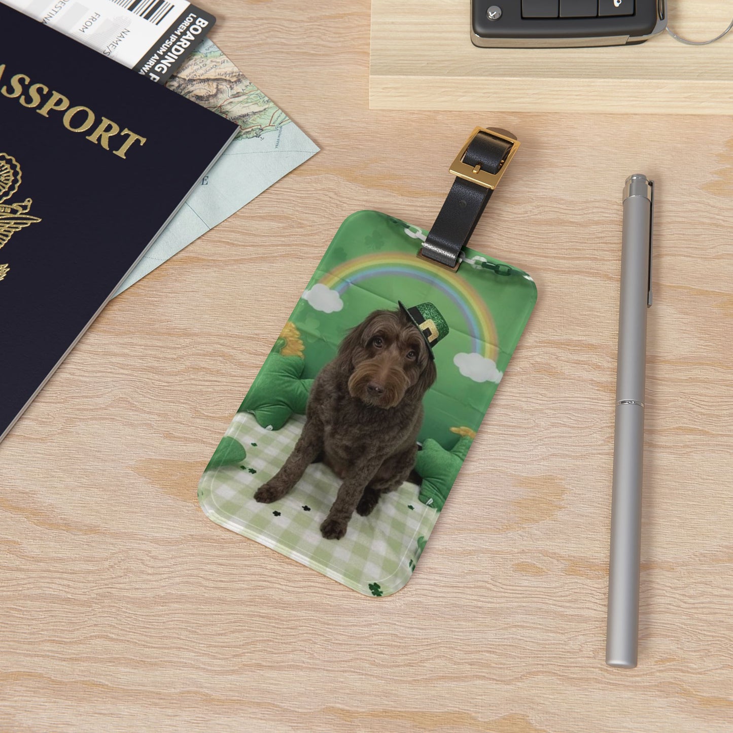 Benji - St. Patrick's Day Dog Luggage Tag