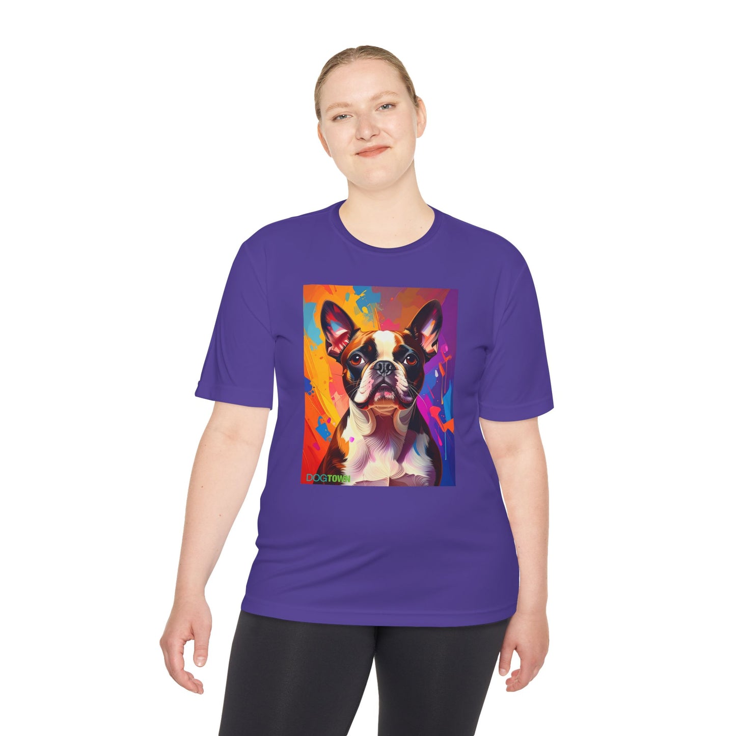 Pup Art Canvas Unisex Moisture Wicking Tee (Boston Terrier)