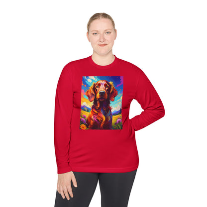 Pup Art Canvas Sport Long Sleeve Tee (Irish Setter)