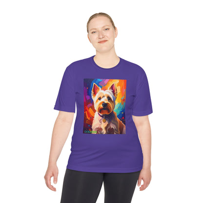 Pup Art Canvas Unisex Moisture Wicking Tee (West Highland White Terrier (Westie))