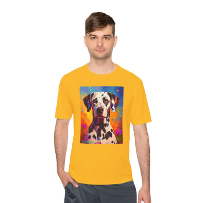 Pup Art Canvas Unisex Moisture Wicking Tee (Dalmation)