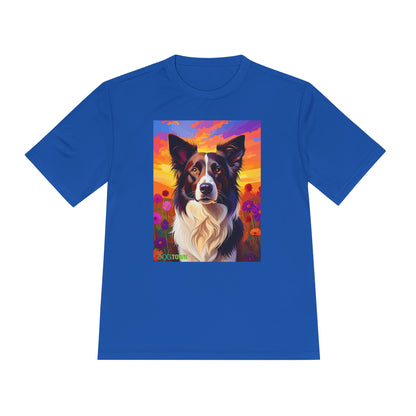 Pup Art Canvas Unisex Moisture Wicking Tee (Border Collie)