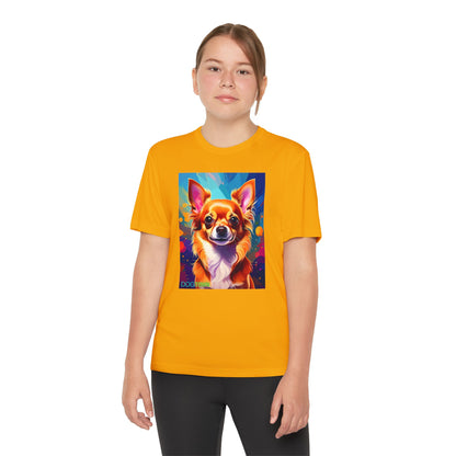 Pup Art Canvas - Kid's Sport Short Sleeve Tee (Chihuauha)