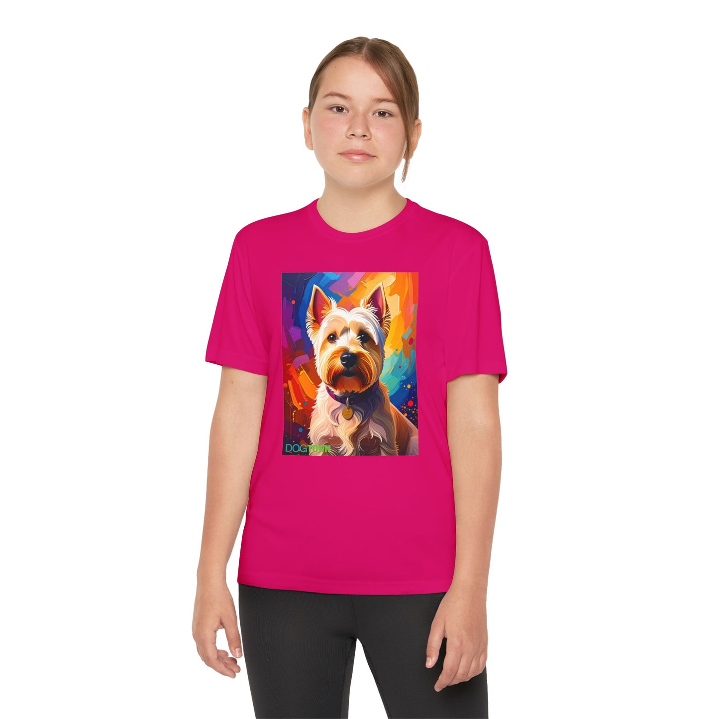 Pup Art Canvas - Kid's Sport Short Sleeve Tee (West Highland White Terrier)