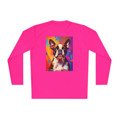 Pup Art Canvas Sport Long Sleeve Tee (Boston Terrier)