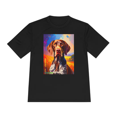 Pup Art Canvas Unisex Moisture Wicking Tee (German Shorthaired Pointer)
