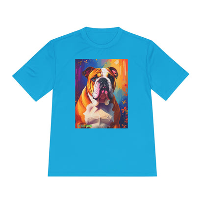 Pup Art Canvas Unisex Moisture Wicking Tee (English Bulldog)