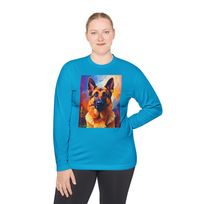 Pup Art Canvas Sport Long Sleeve Tee (German Shepherd)