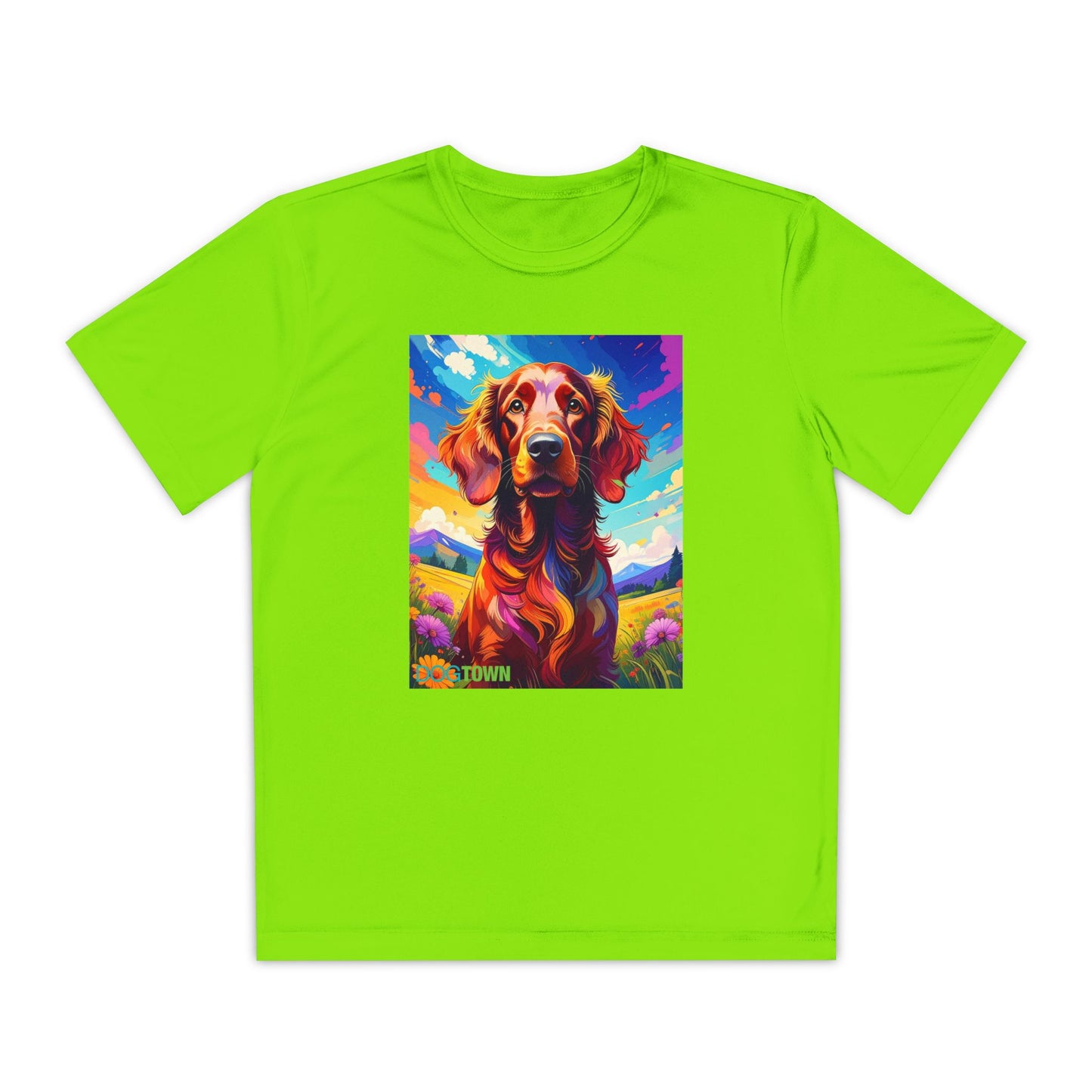 Pup Art Canvas - Kid's Sport Short Sleeve Tee (Irish Setter)