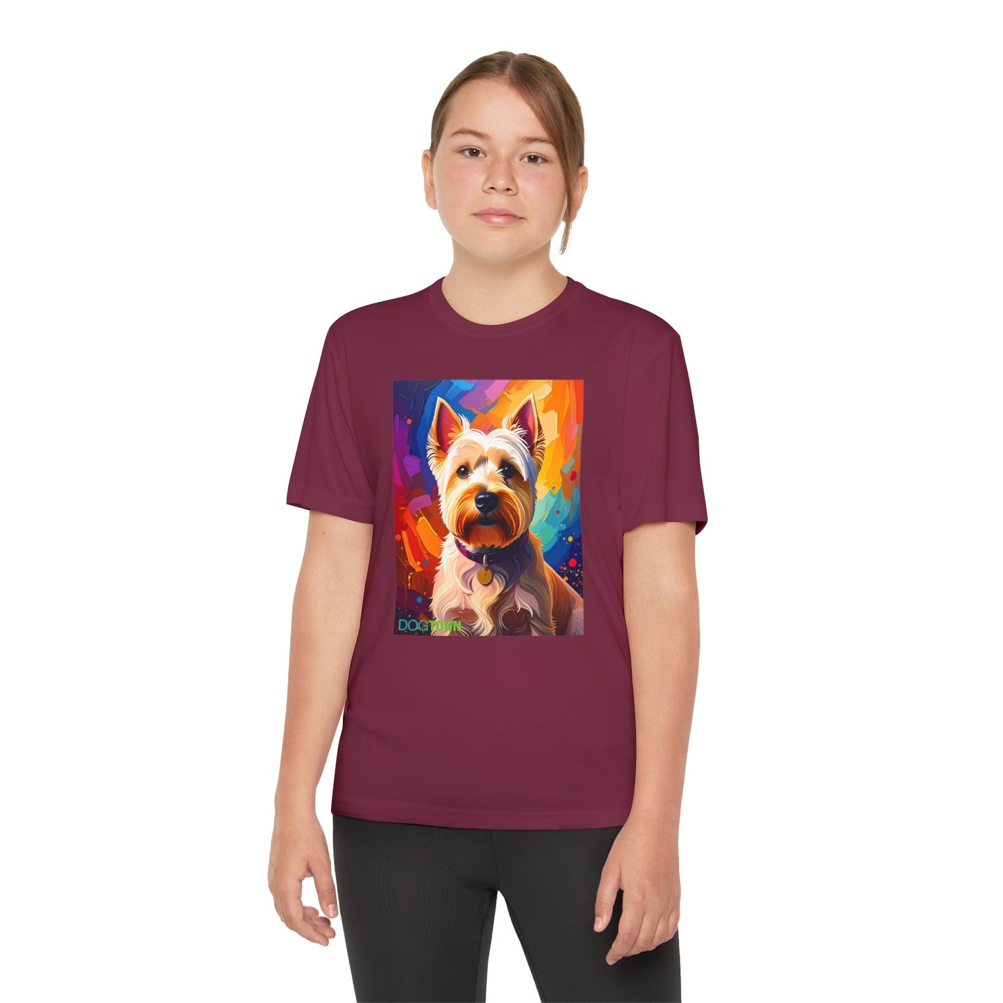 Pup Art Canvas - Kid's Sport Short Sleeve Tee (West Highland White Terrier)