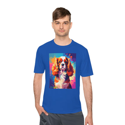 Pup Art Canvas Unisex Moisture Wicking Tee (Cavalier King Charles Spaniel)