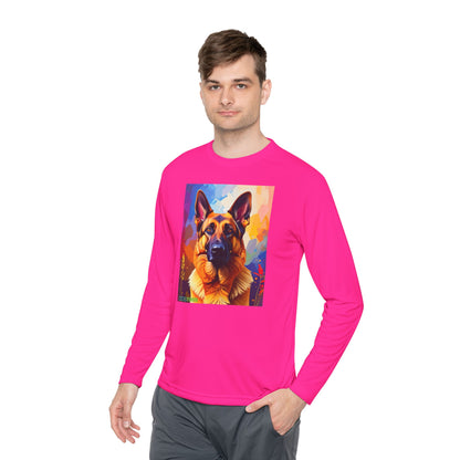 Pup Art Canvas Sport Long Sleeve Tee (German Shepherd)