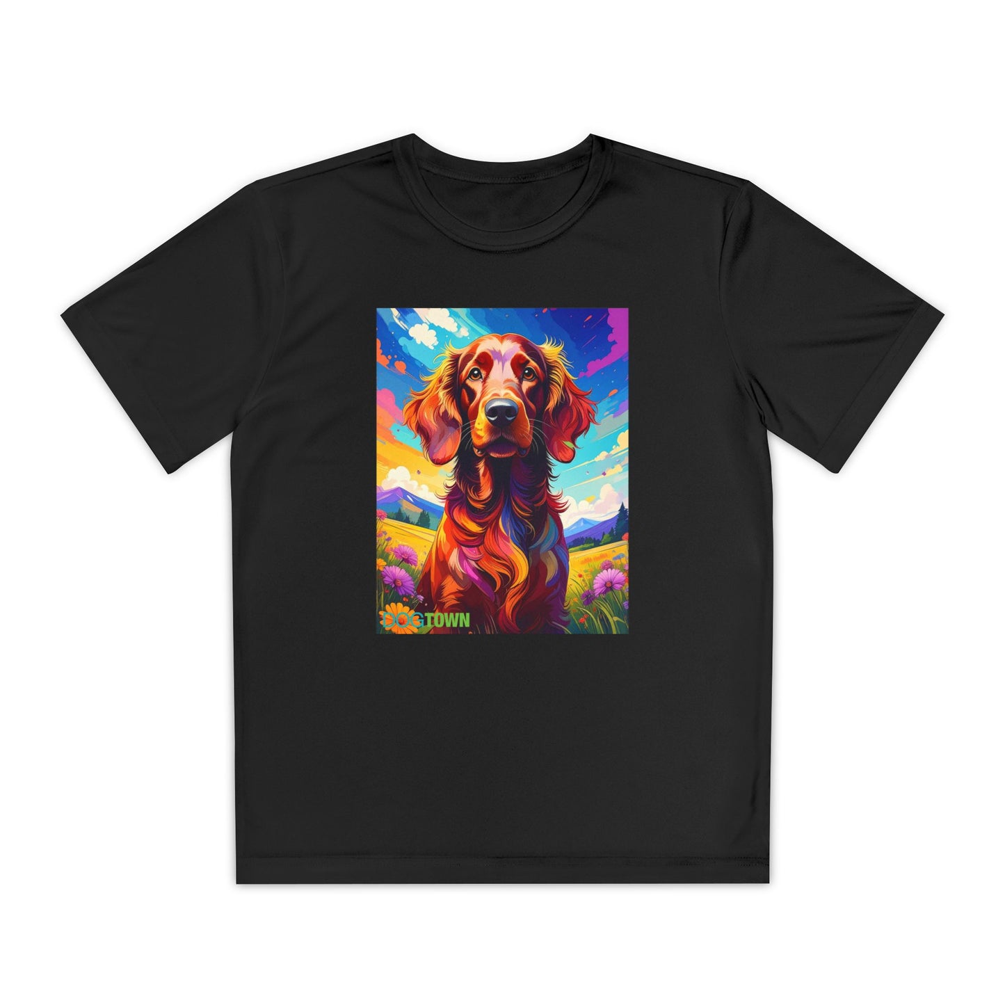 Pup Art Canvas - Kid's Sport Short Sleeve Tee (Irish Setter)