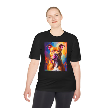 Pup Art Canvas Unisex Moisture Wicking Tee (Pit Bull)
