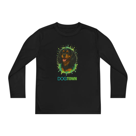 2025 Breed Collection - Kid's Polyester Thin Long Sleeve Tee - Black and Tan Cavalier King Charles Spaniel